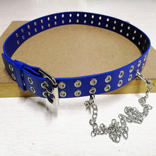 Load image into Gallery viewer, Women's Punk Style Fashion Belt Women Adjustable Black Double Eyelet Buttonhole Leather Waistbelt Personality Jeans Belt