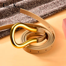 Load image into Gallery viewer, Catei Karrui Genuine leather women belt Luxury brand female fashion punk belt Jeans Wild belt for women waist belts
