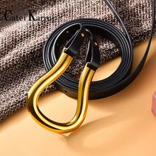 Load image into Gallery viewer, Catei Karrui Genuine leather women belt Luxury brand female fashion punk belt Jeans Wild belt for women waist belts

